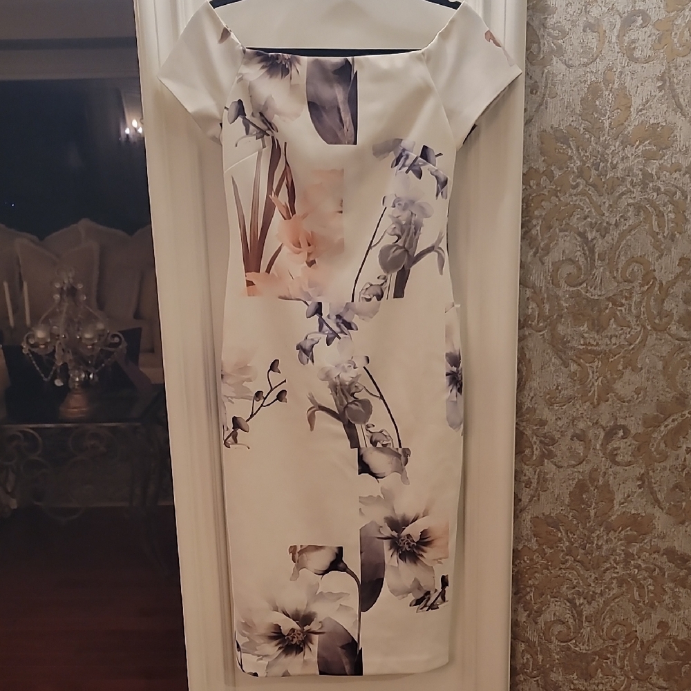 Ted Baker London Cream Floral Midi Dress